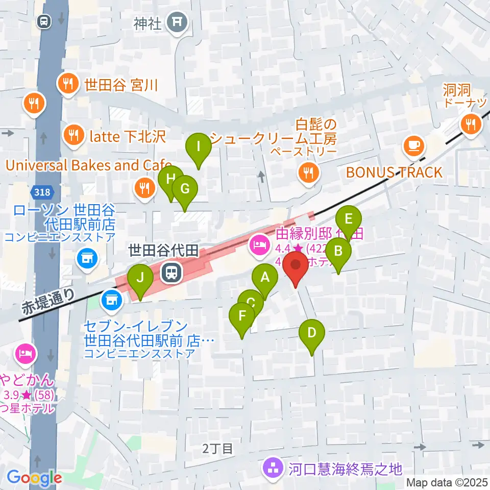 グラスホッパー・ギターズ周辺の駐車場・コインパーキング一覧地図