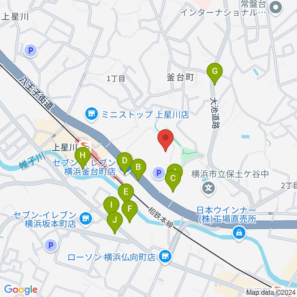 横浜ミュージックアカデミー周辺の駐車場・コインパーキング一覧地図