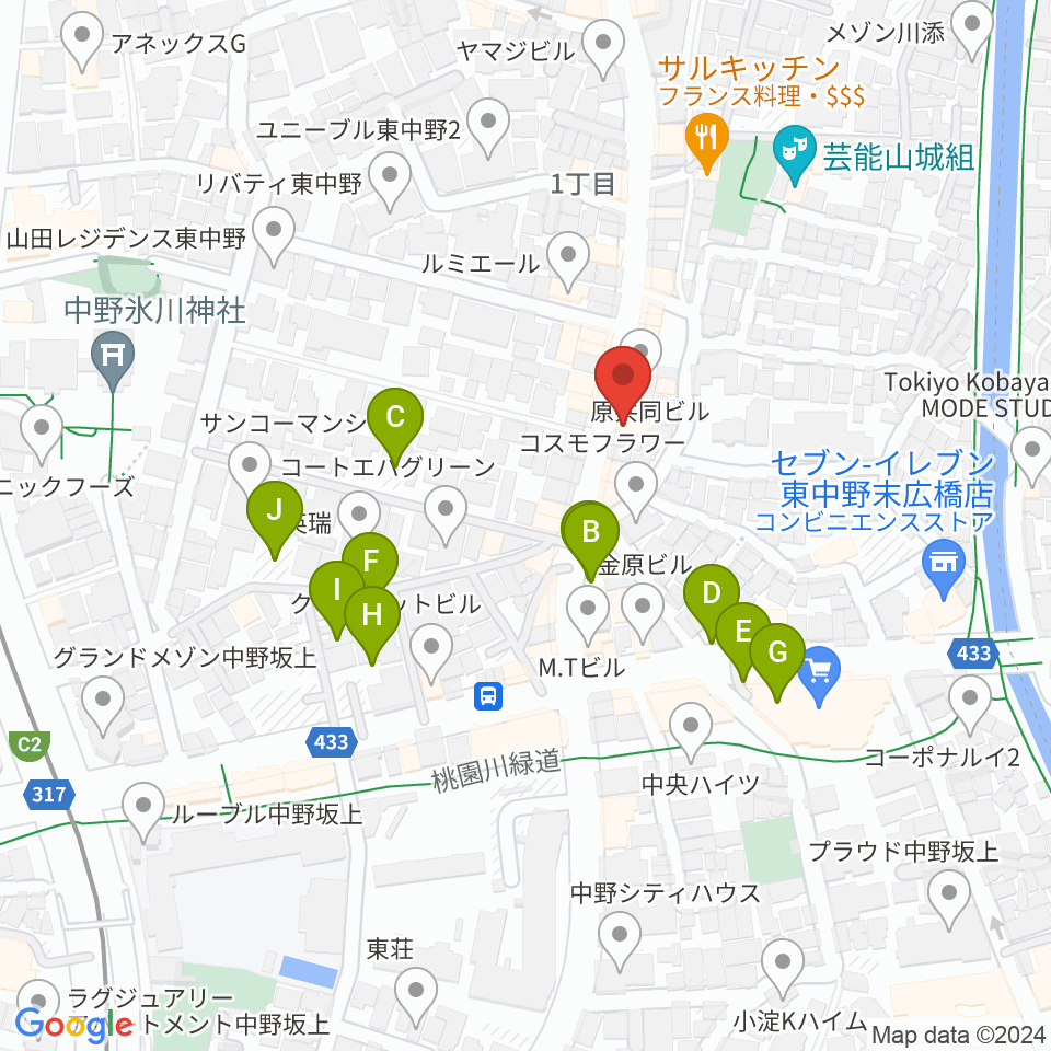 音楽スクールの音屋 OTOYA周辺の駐車場・コインパーキング一覧地図