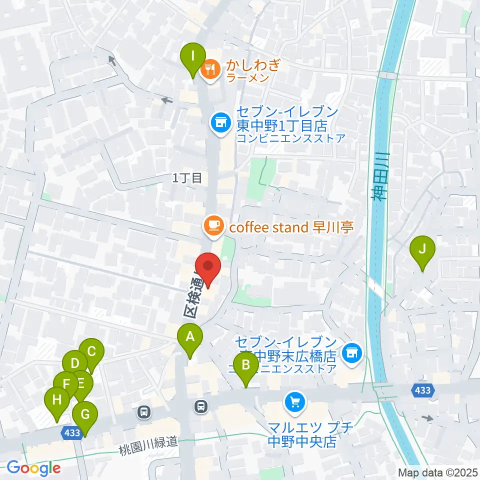 音楽スクールの音屋 OTOYA周辺の駐車場・コインパーキング一覧地図