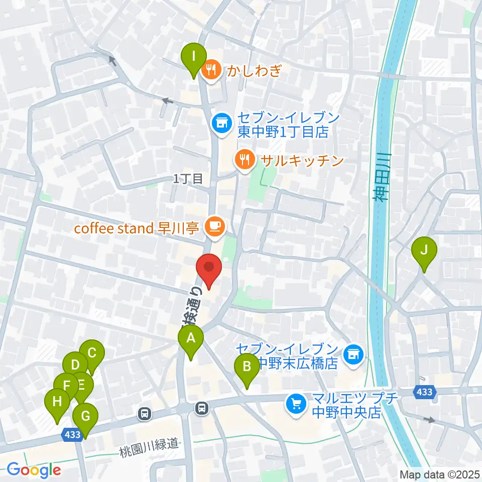 音楽スクールの音屋 OTOYA周辺の駐車場・コインパーキング一覧地図