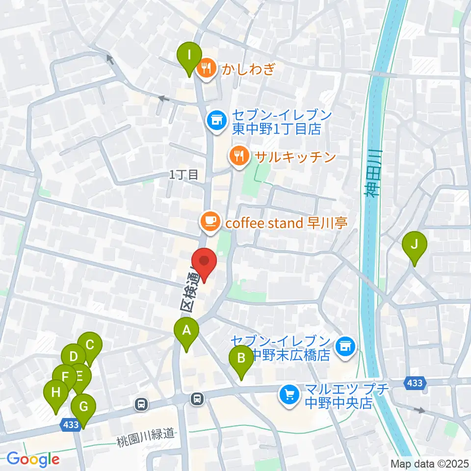 音楽スクールの音屋 OTOYA周辺の駐車場・コインパーキング一覧地図