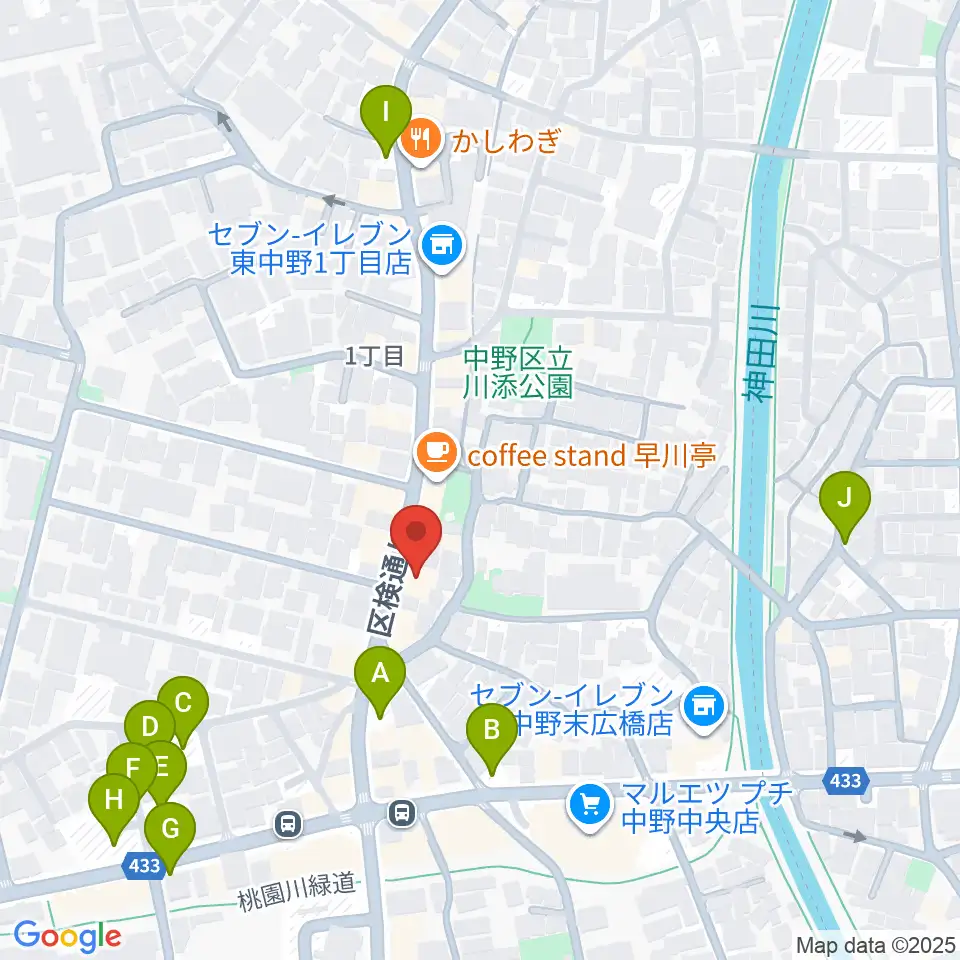 音楽スクールの音屋 OTOYA周辺の駐車場・コインパーキング一覧地図