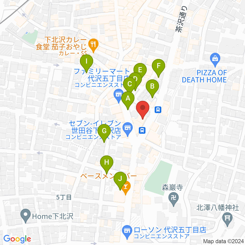 下北沢ReG周辺の駐車場・コインパーキング一覧地図