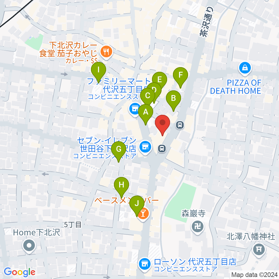 下北沢ReG周辺の駐車場・コインパーキング一覧地図