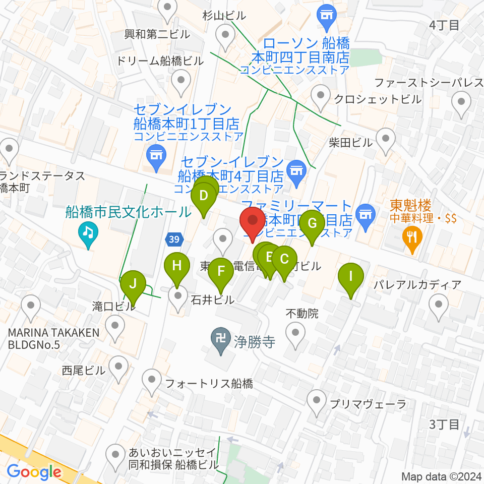 スタジオパックス船橋店周辺の駐車場・コインパーキング一覧地図