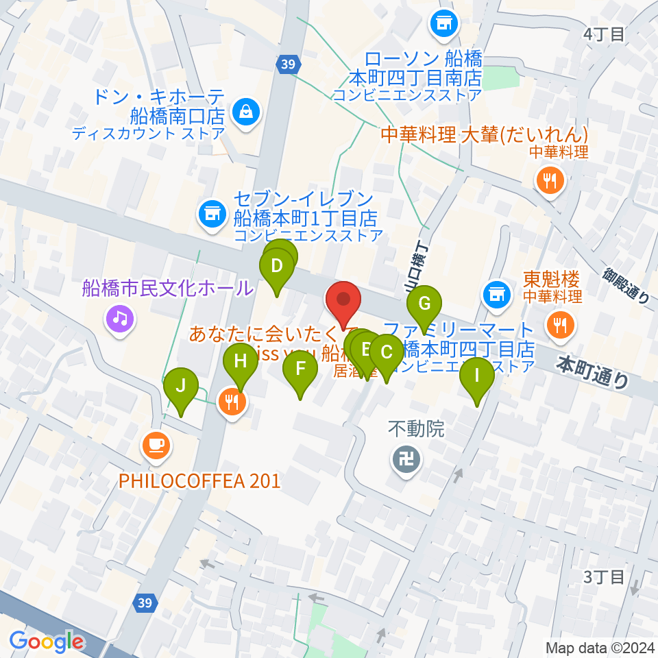 スタジオパックス船橋店周辺の駐車場・コインパーキング一覧地図