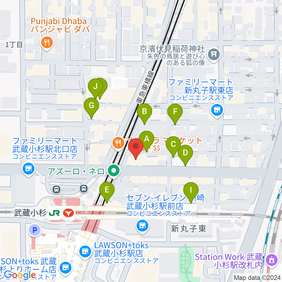 スタジオアイシャ周辺の駐車場・コインパーキング一覧地図