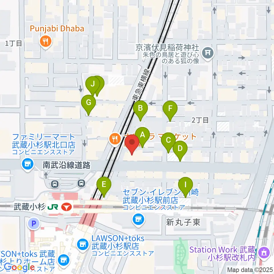 スタジオアイシャ周辺の駐車場・コインパーキング一覧地図