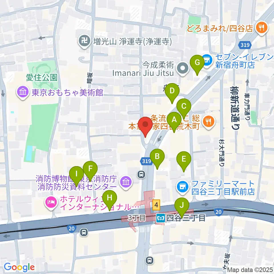 四谷ウナ・カンツォーネ周辺の駐車場・コインパーキング一覧地図