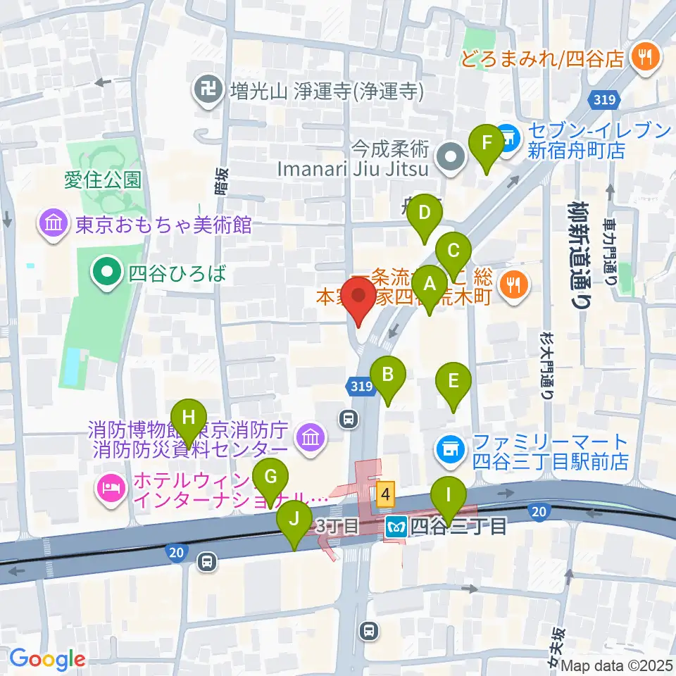 四谷ウナ・カンツォーネ周辺の駐車場・コインパーキング一覧地図