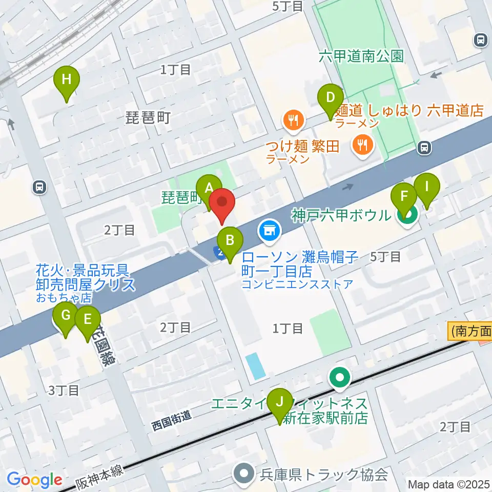スタジオハイダウェイ六甲道店周辺の駐車場・コインパーキング一覧地図