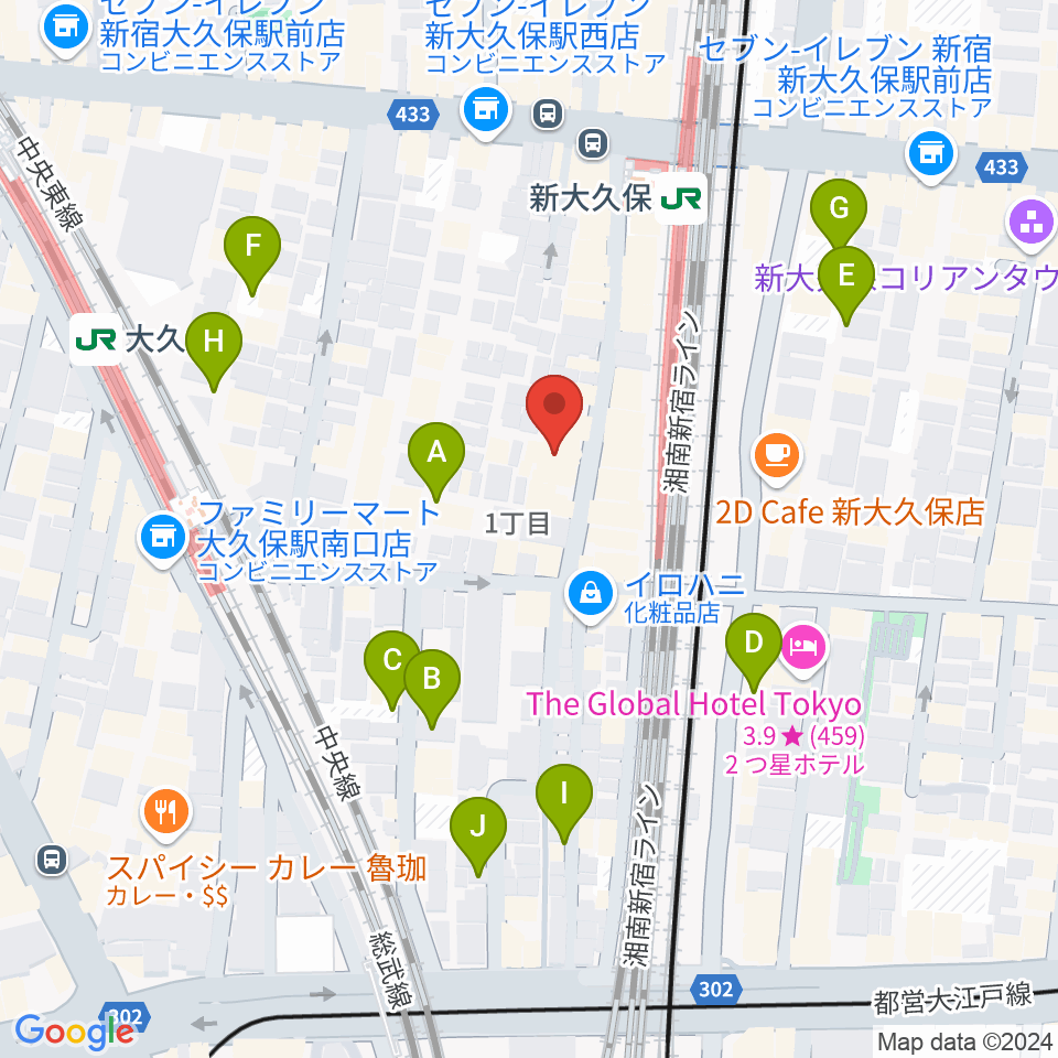 新宿ブロードバンドスタジオ/Pulse Studio周辺の駐車場・コインパーキング一覧地図