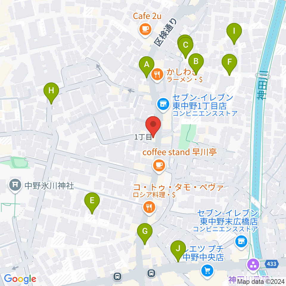 LD&K 東中野スタジオ周辺の駐車場・コインパーキング一覧地図