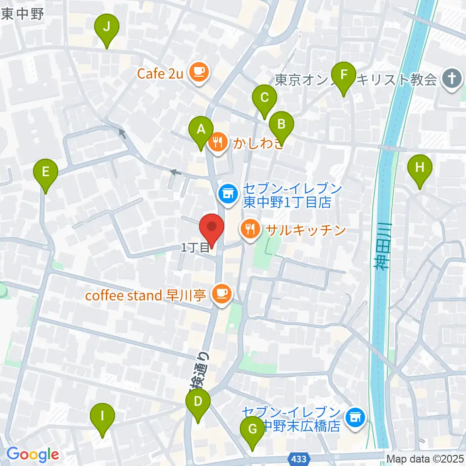 LD&K 東中野スタジオ周辺の駐車場・コインパーキング一覧地図