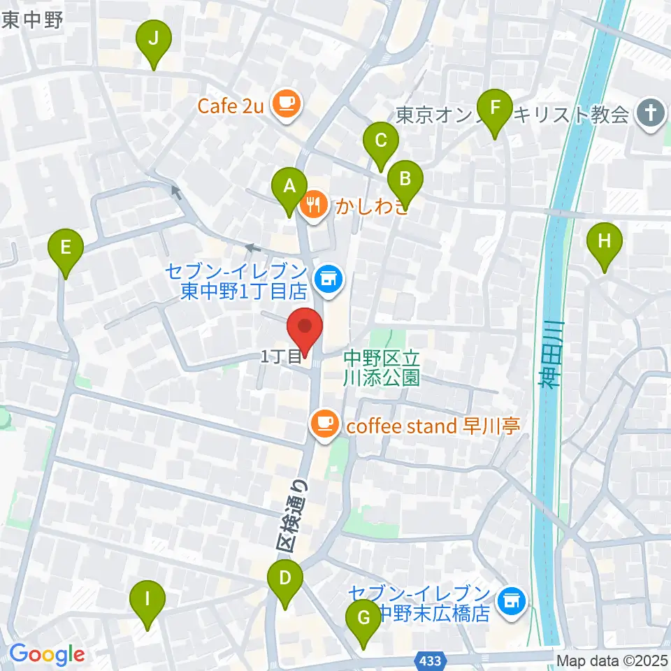 LD&K 東中野スタジオ周辺の駐車場・コインパーキング一覧地図
