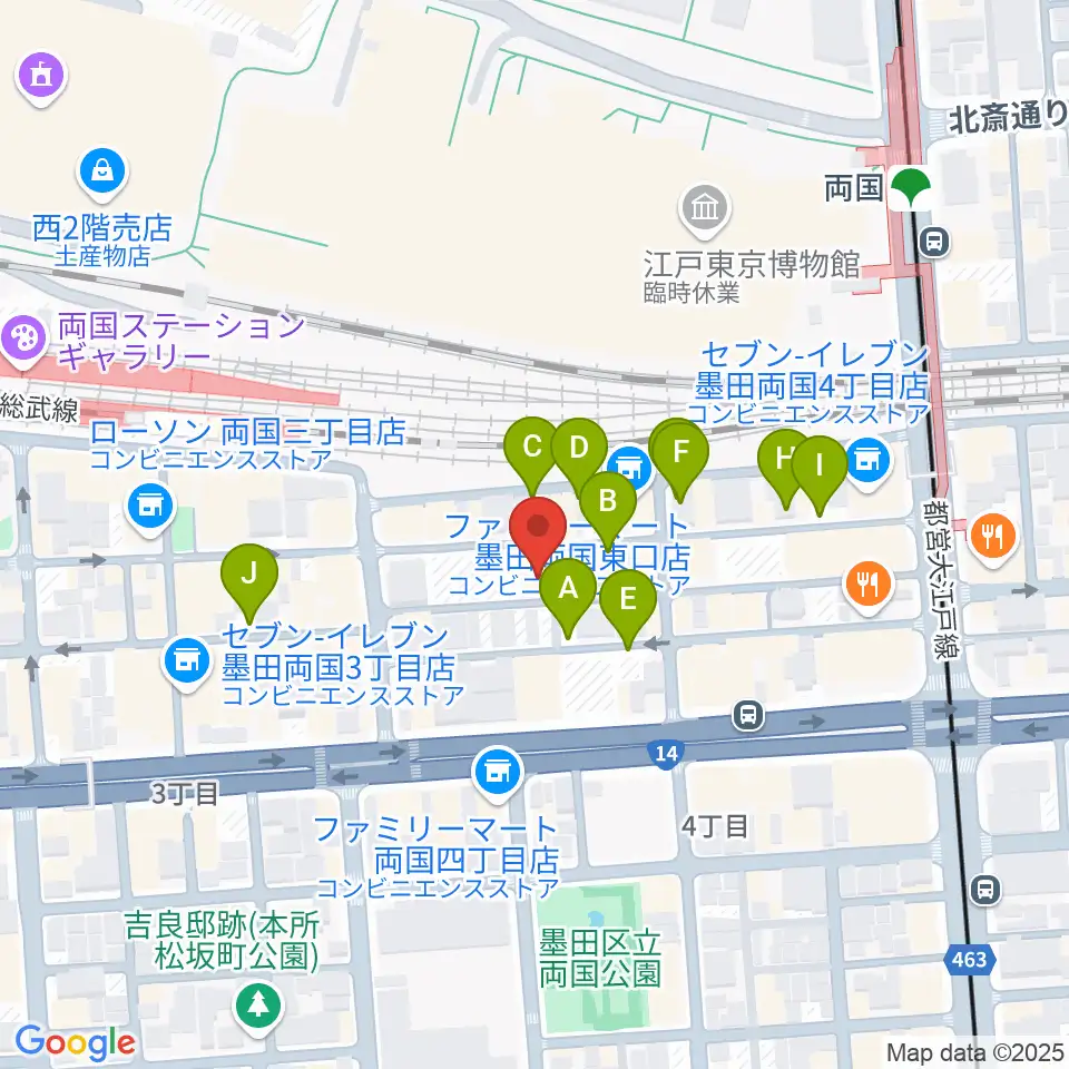 両国SUNRIZE周辺の駐車場・コインパーキング一覧地図