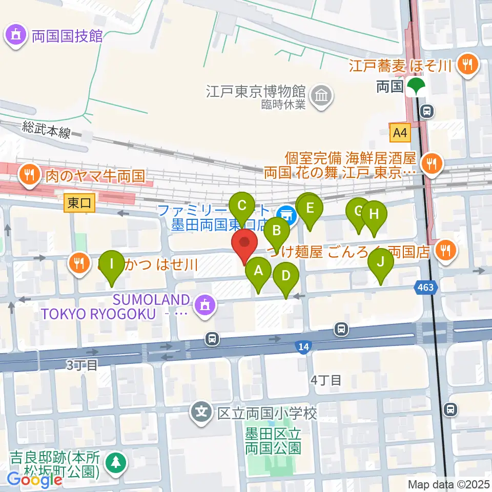 両国SUNRIZE周辺の駐車場・コインパーキング一覧地図