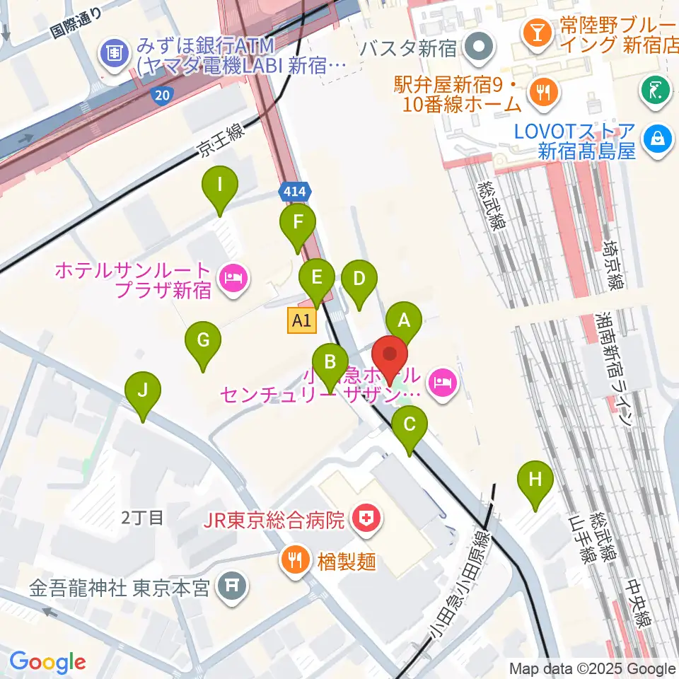 T.G.P.ドラムスクール新宿校周辺の駐車場・コインパーキング一覧地図