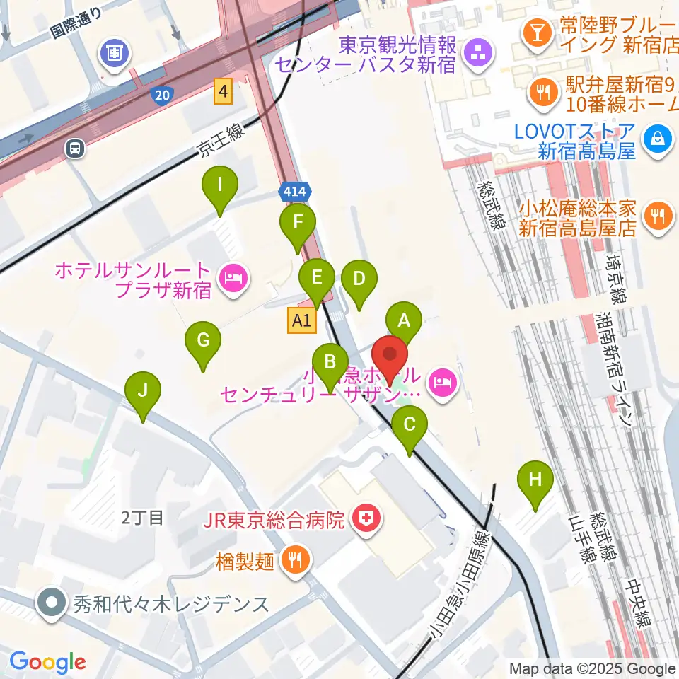 T.G.P.ドラムスクール新宿校周辺の駐車場・コインパーキング一覧地図