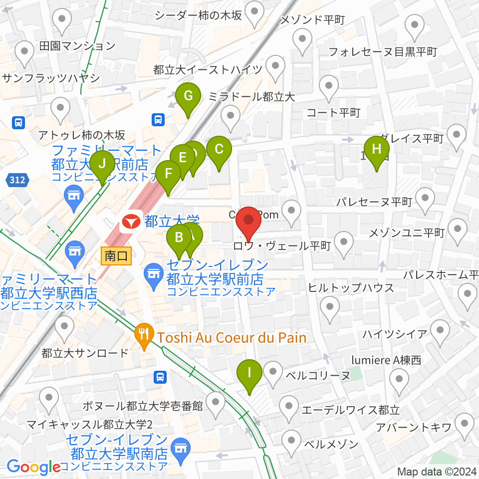 Rinky Dink Studio 都立大周辺の駐車場・コインパーキング一覧地図