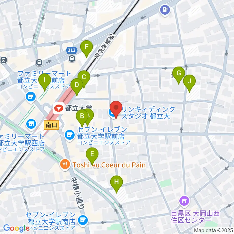 Rinky Dink Studio 都立大周辺の駐車場・コインパーキング一覧地図