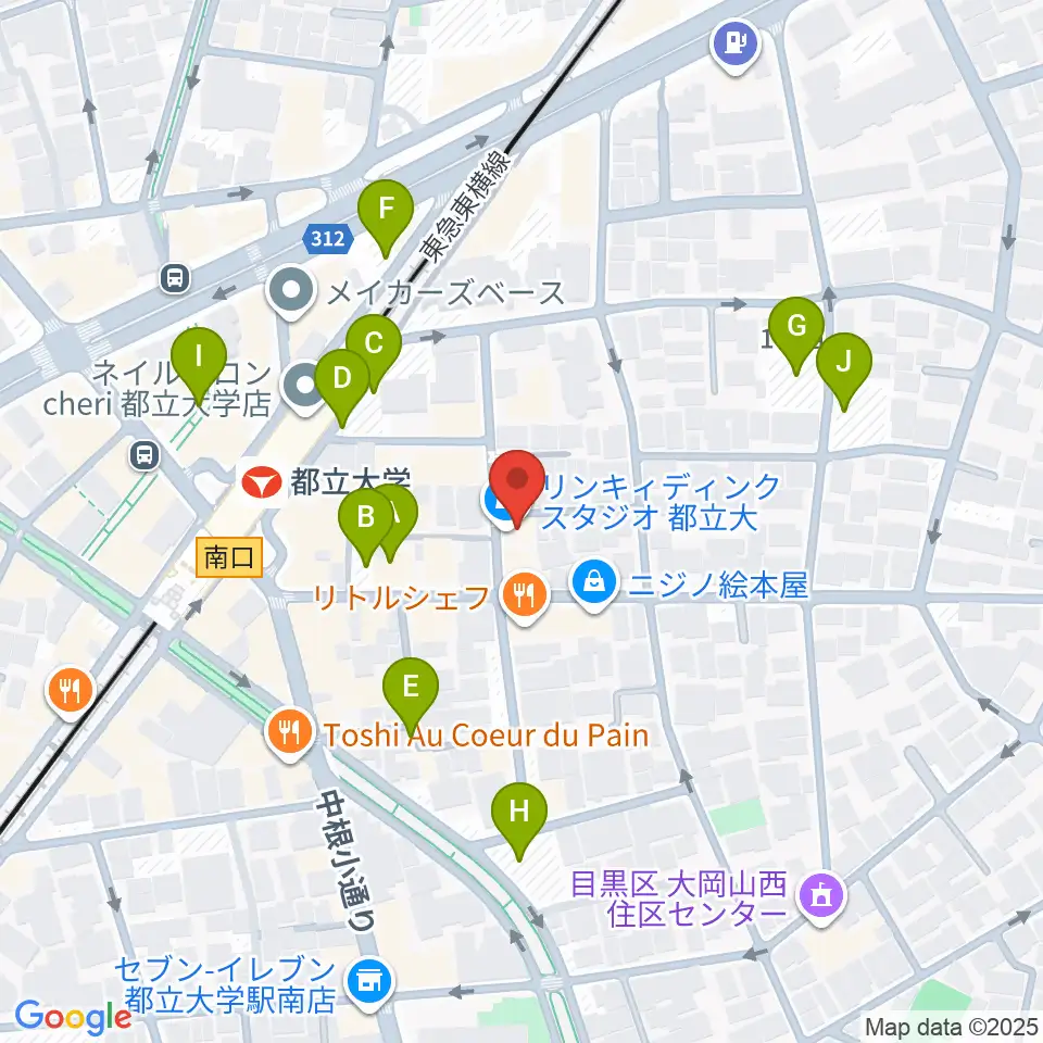 Rinky Dink Studio 都立大周辺の駐車場・コインパーキング一覧地図
