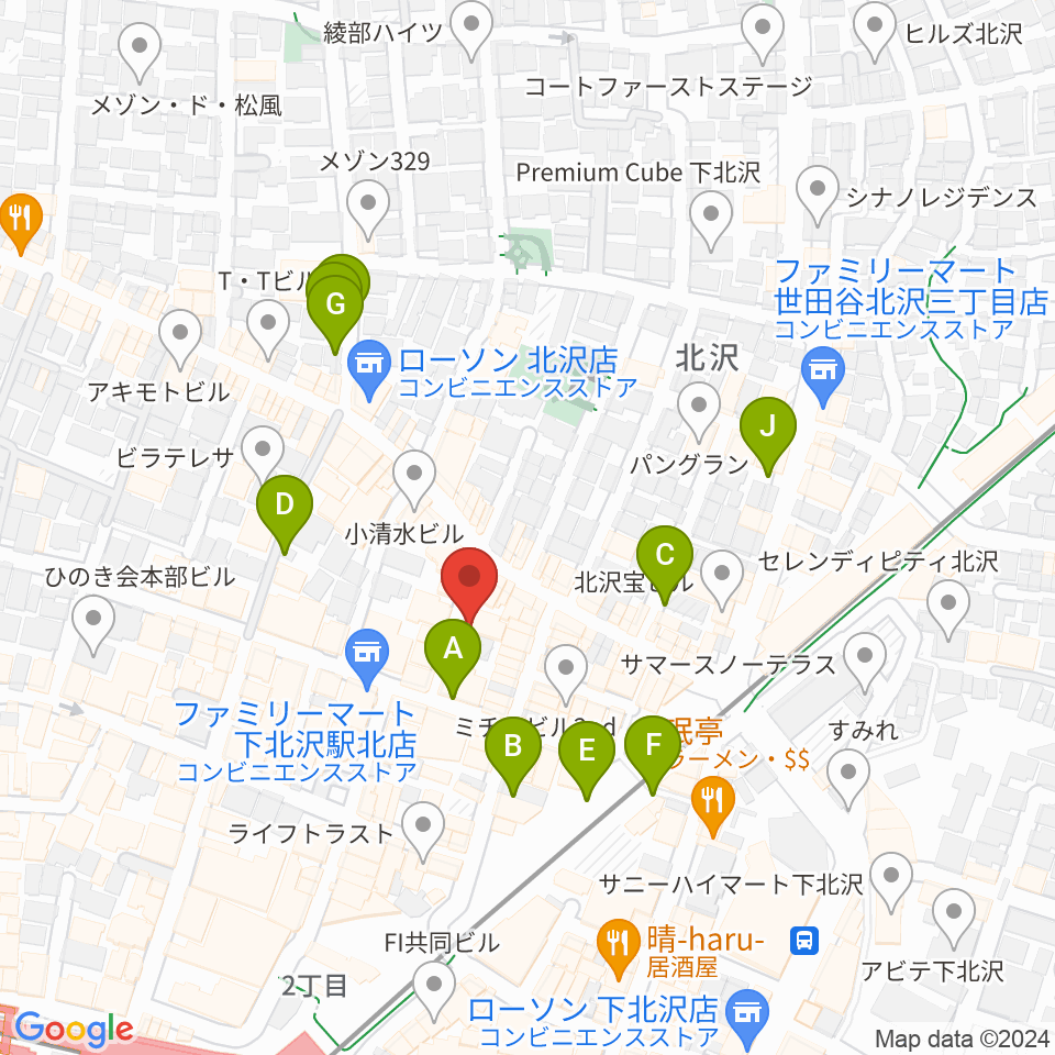 Rinky Dink Studio下北沢1st ERA店周辺の駐車場・コインパーキング一覧地図