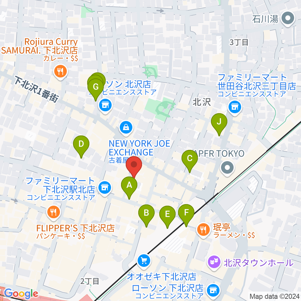 Rinky Dink Studio下北沢1st ERA店周辺の駐車場・コインパーキング一覧地図