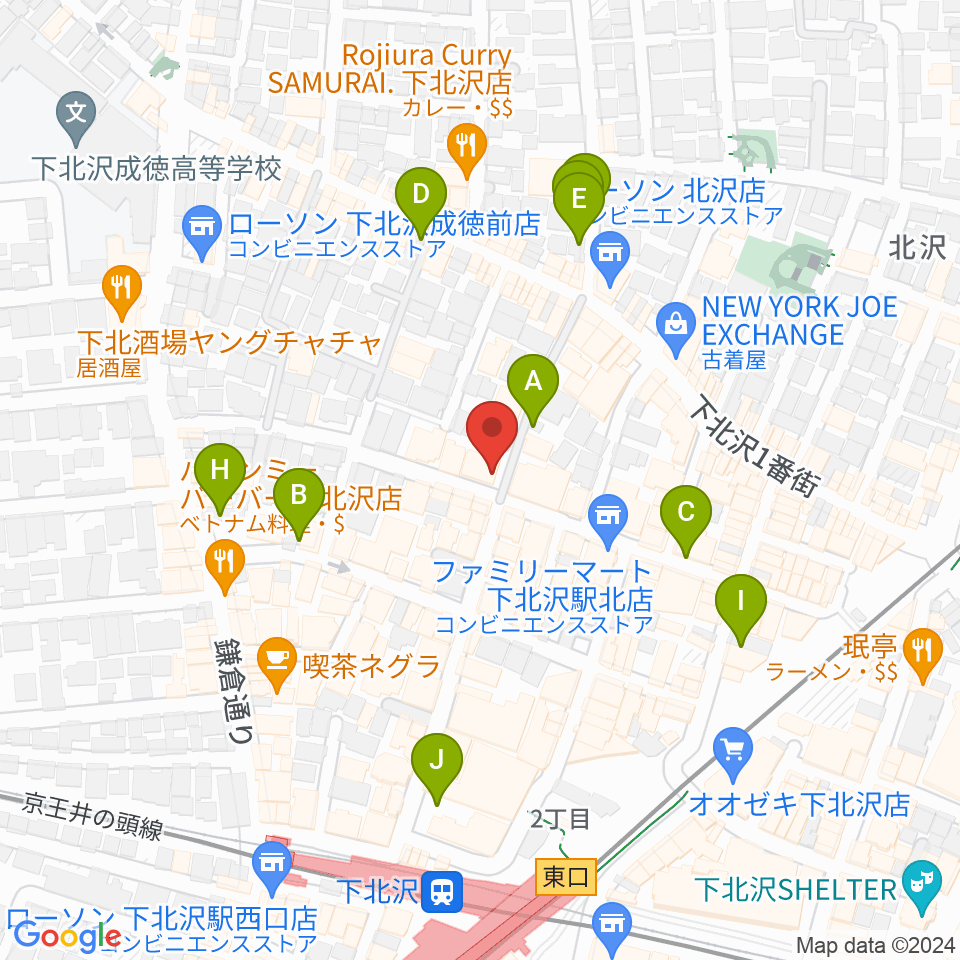 Rinky Dink Studio下北沢2nd周辺の駐車場・コインパーキング一覧地図