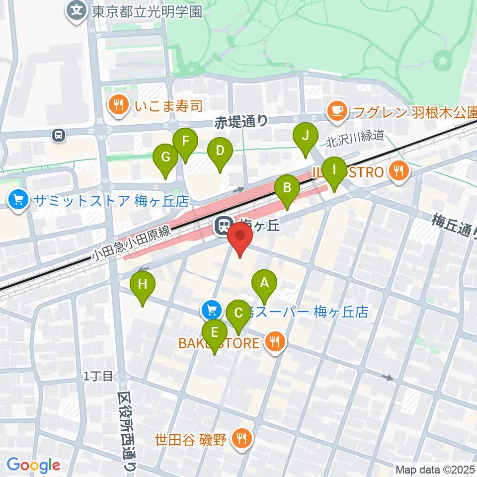 Rinky Dink Studio梅ヶ丘周辺の駐車場・コインパーキング一覧地図