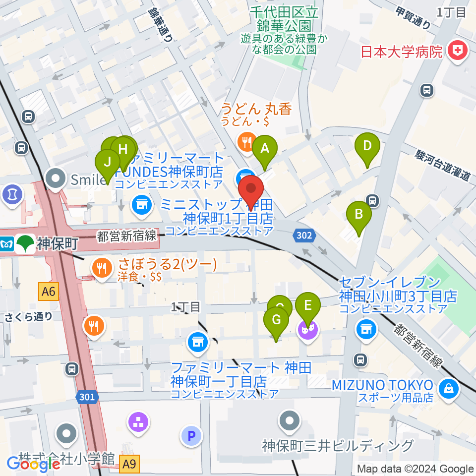 Rinky Dink Studio お茶の水 神保町店周辺の駐車場・コインパーキング一覧地図