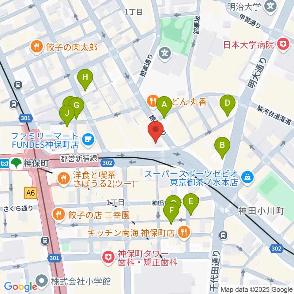 Rinky Dink Studio お茶の水 神保町店周辺の駐車場・コインパーキング一覧地図