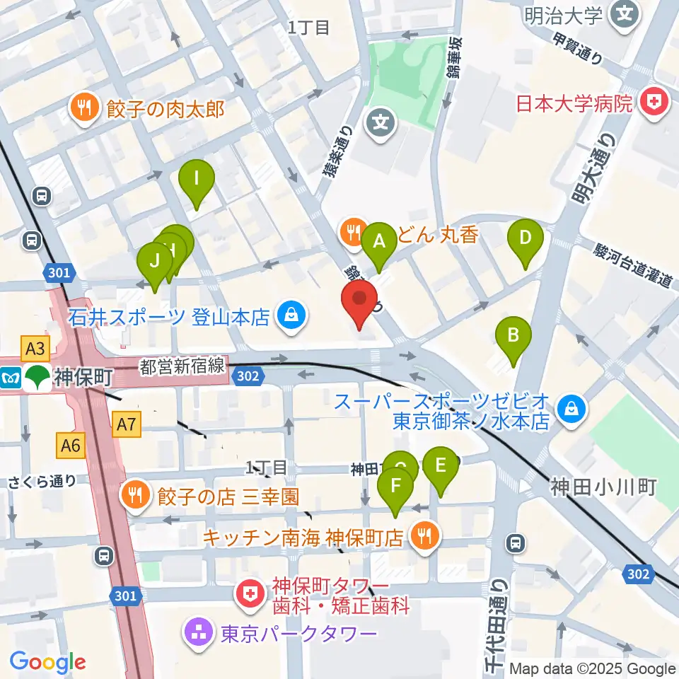 Rinky Dink Studio お茶の水 神保町店周辺の駐車場・コインパーキング一覧地図