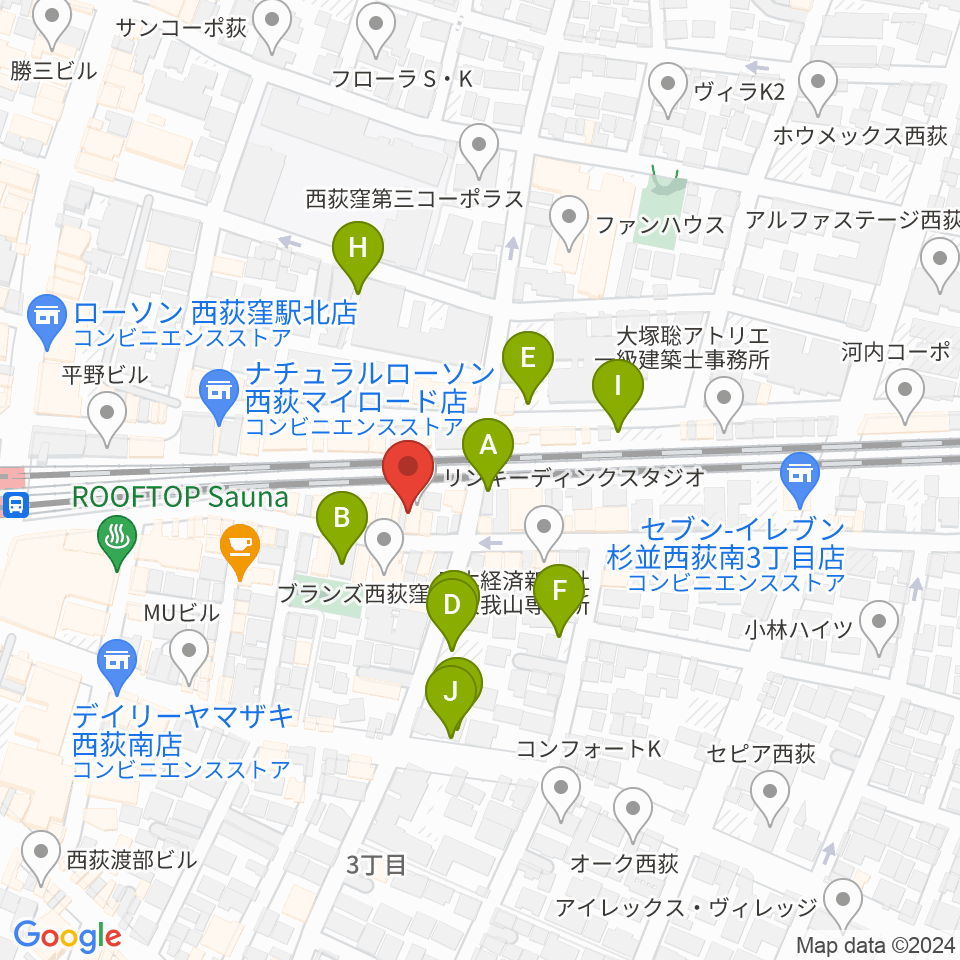 Rinky Dink Studio 西荻周辺の駐車場・コインパーキング一覧地図