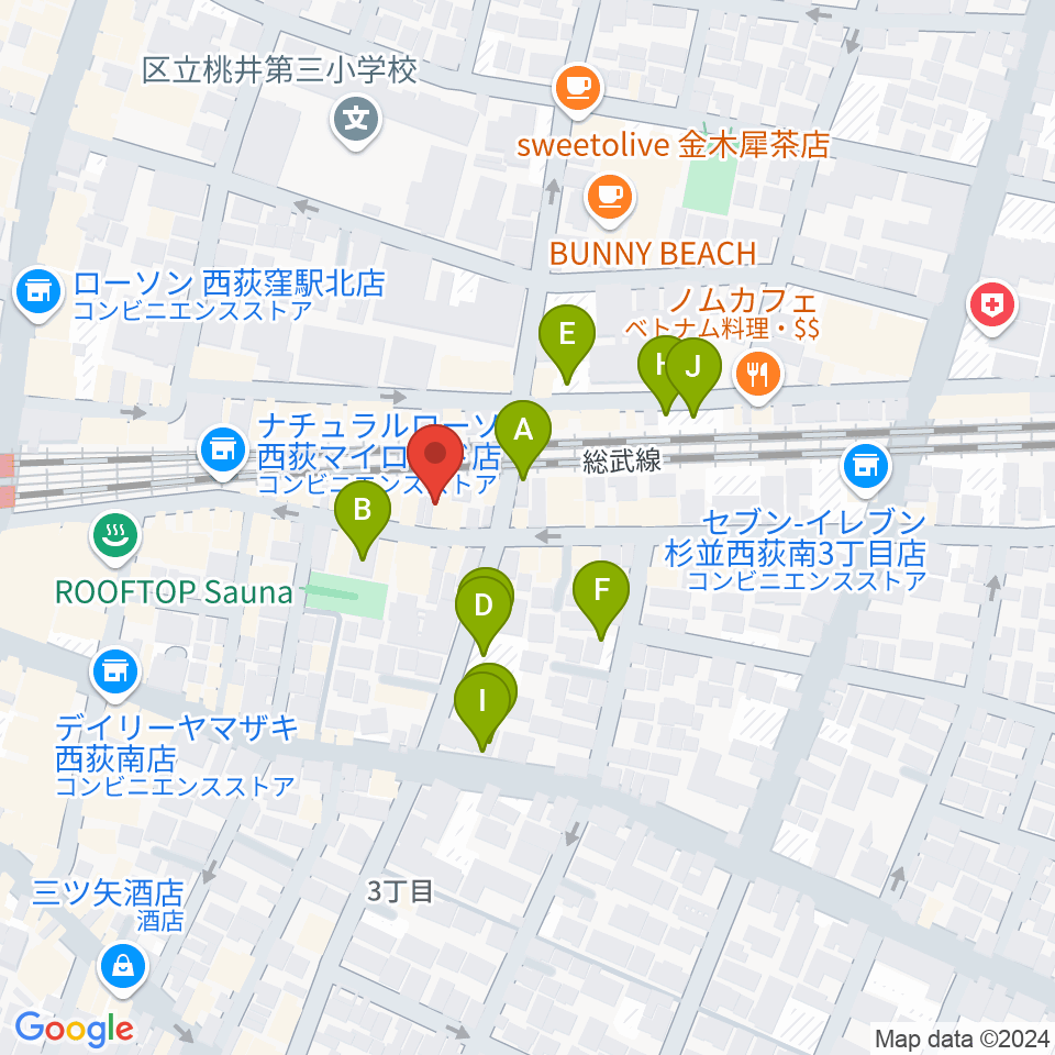 Rinky Dink Studio 西荻周辺の駐車場・コインパーキング一覧地図