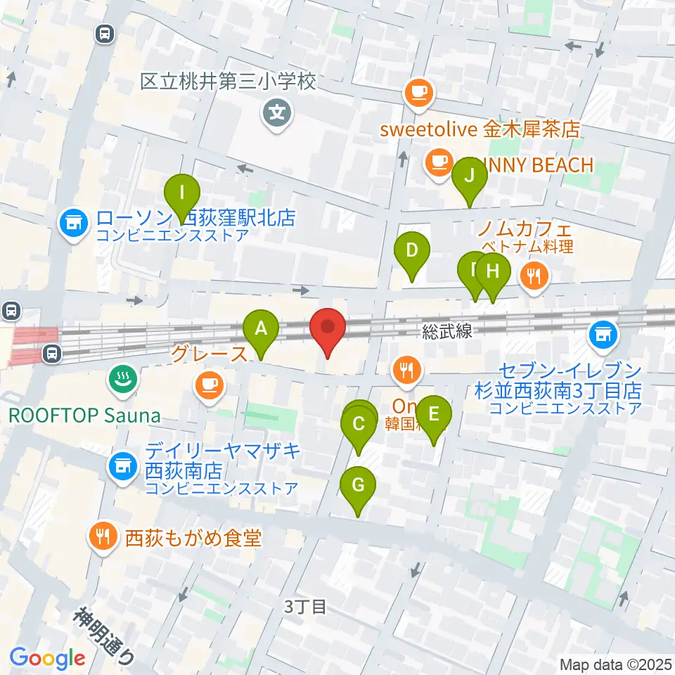 Rinky Dink Studio 西荻周辺の駐車場・コインパーキング一覧地図