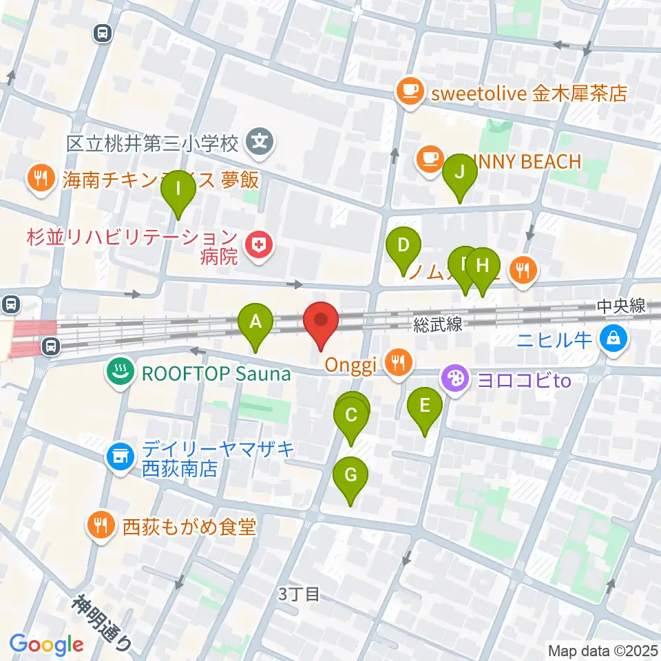 Rinky Dink Studio 西荻周辺の駐車場・コインパーキング一覧地図