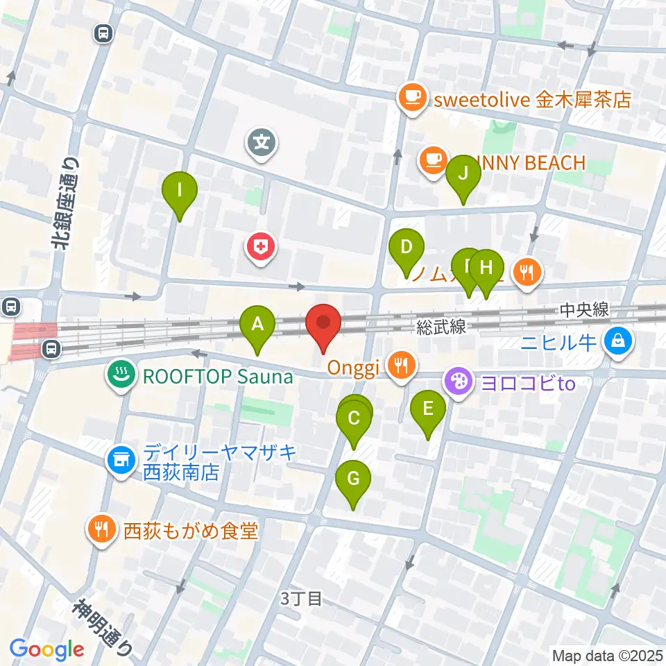 Rinky Dink Studio 西荻周辺の駐車場・コインパーキング一覧地図