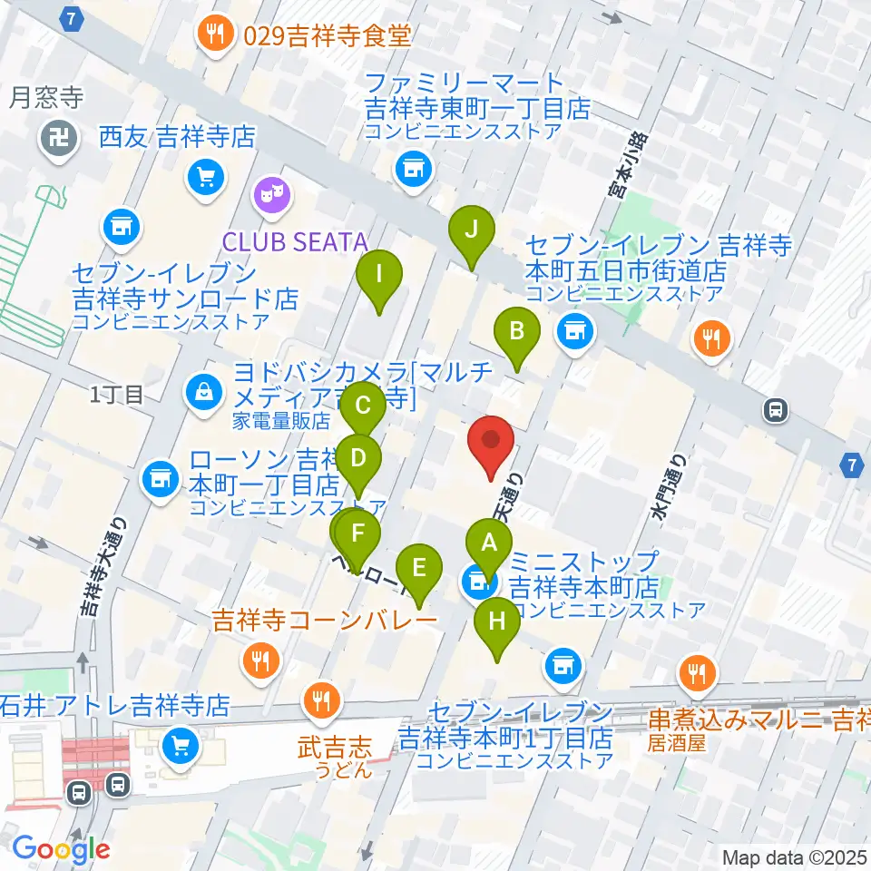 Rinky Dink Studio 吉祥寺WARP周辺の駐車場・コインパーキング一覧地図