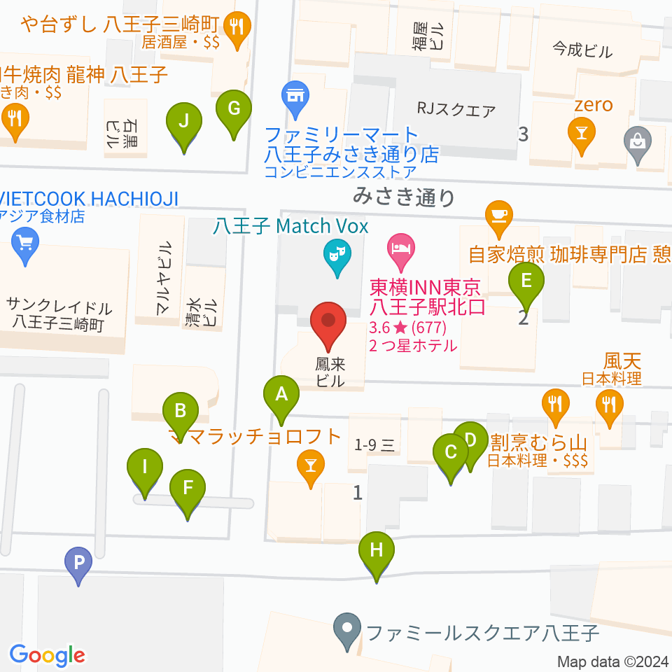 Rinky Dink Studio 八王子2nd周辺の駐車場・コインパーキング一覧地図