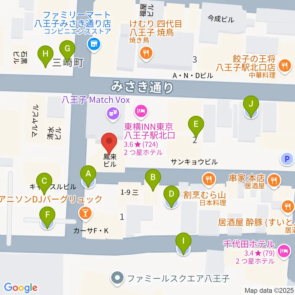 Rinky Dink Studio 八王子2nd周辺の駐車場・コインパーキング一覧地図