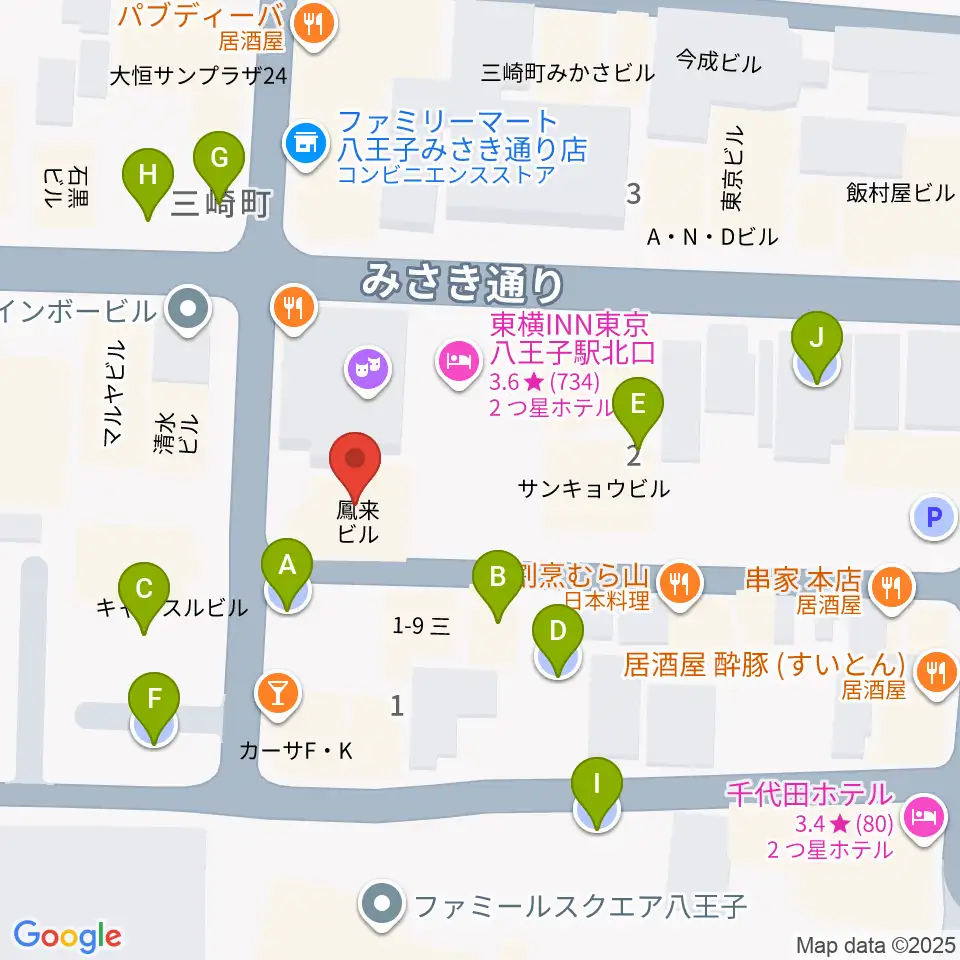 Rinky Dink Studio 八王子2nd周辺の駐車場・コインパーキング一覧地図