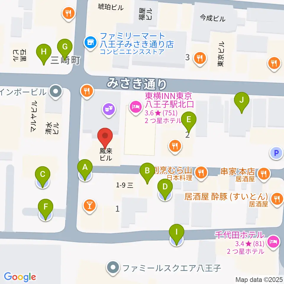 Rinky Dink Studio 八王子2nd周辺の駐車場・コインパーキング一覧地図