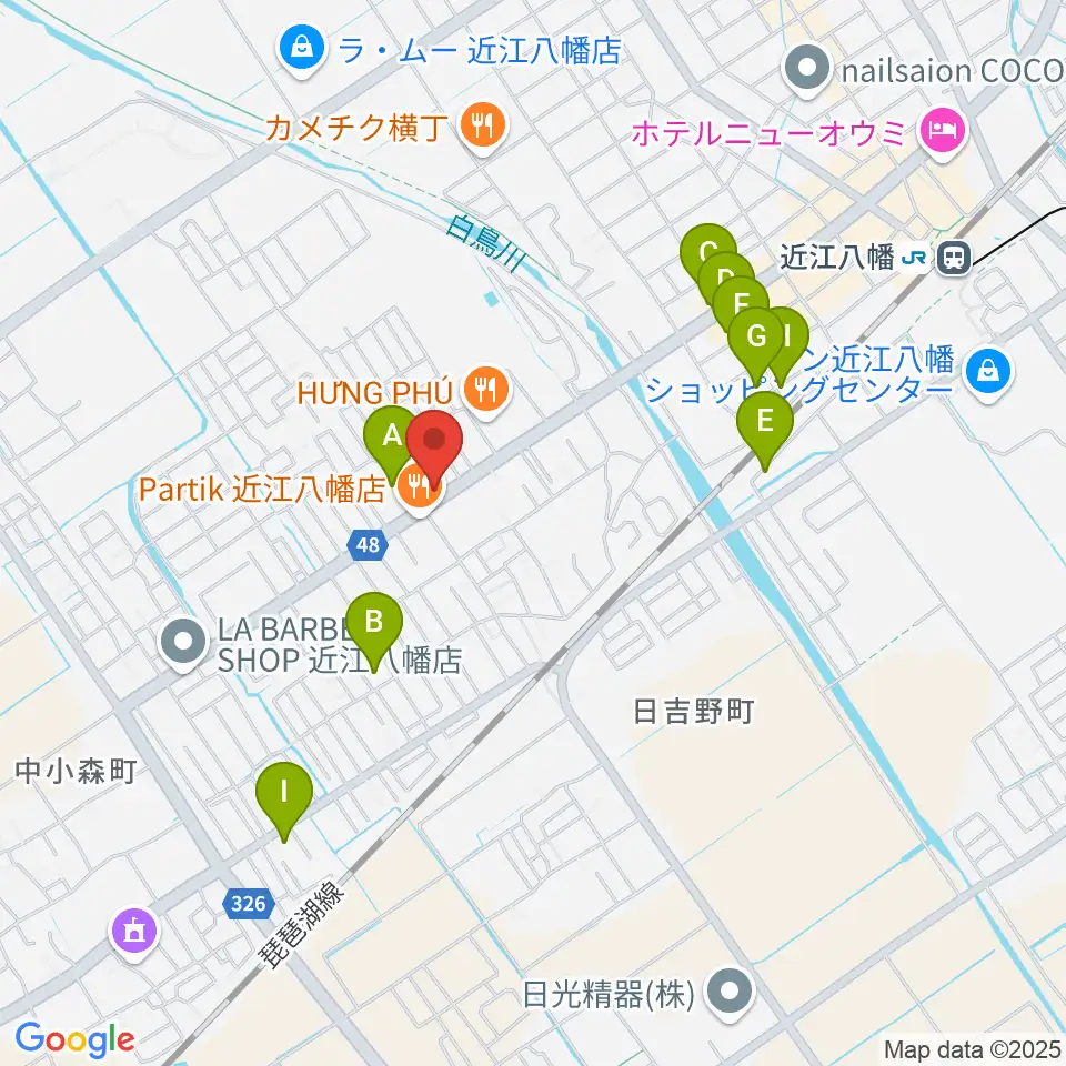 塚本楽器 近江八幡店周辺の駐車場・コインパーキング一覧地図