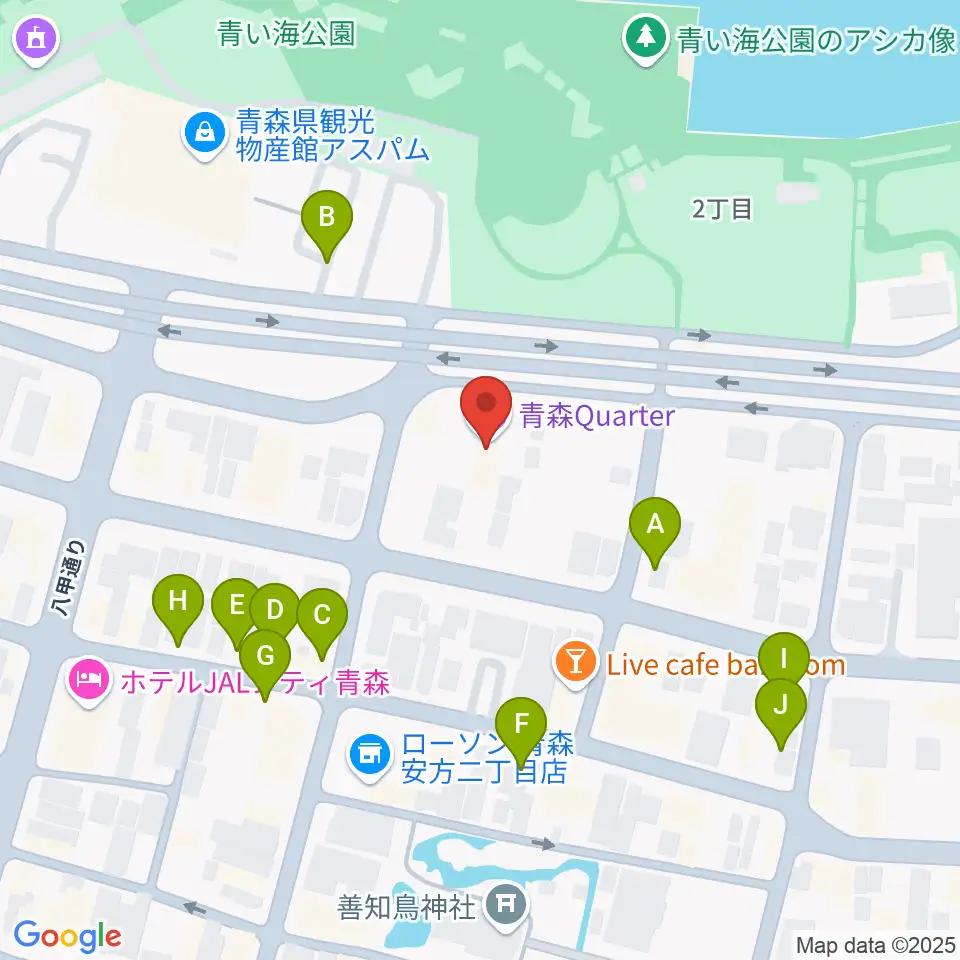 青森クォーター周辺の駐車場・コインパーキング一覧地図
