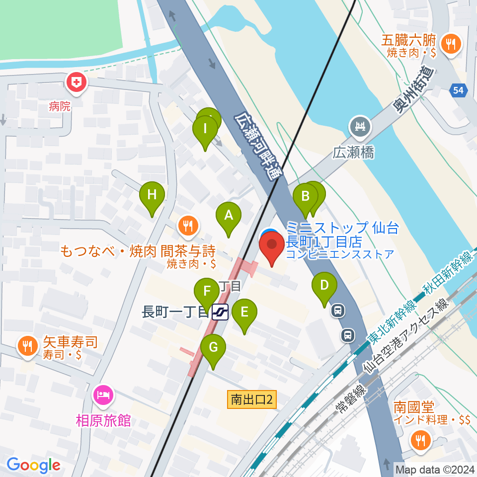 長町リプル周辺の駐車場・コインパーキング一覧地図