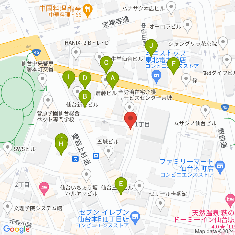 仙台ネオブラザーズ周辺の駐車場・コインパーキング一覧地図