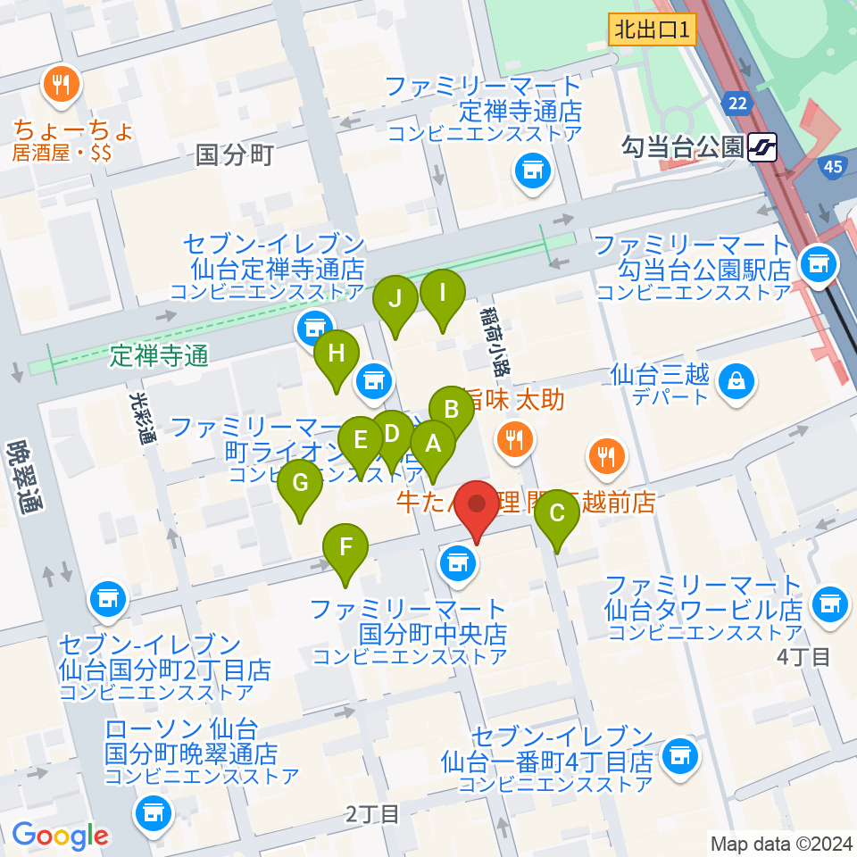 仙台ケントス周辺の駐車場・コインパーキング一覧地図