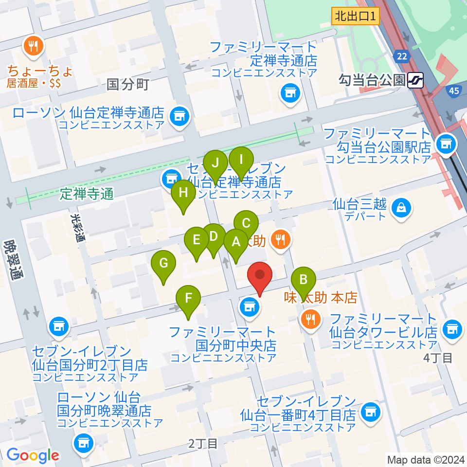 仙台ケントス周辺の駐車場・コインパーキング一覧地図